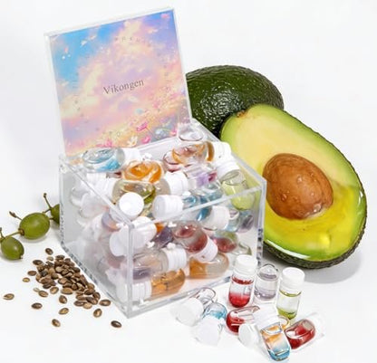 Mini Hair Fragrance Set for Women – 30pcs Long Lasting Hair Perfume Oil with Avocado & Camellia, Smooth Anti-Frizz Hair Mist (5 Scents)