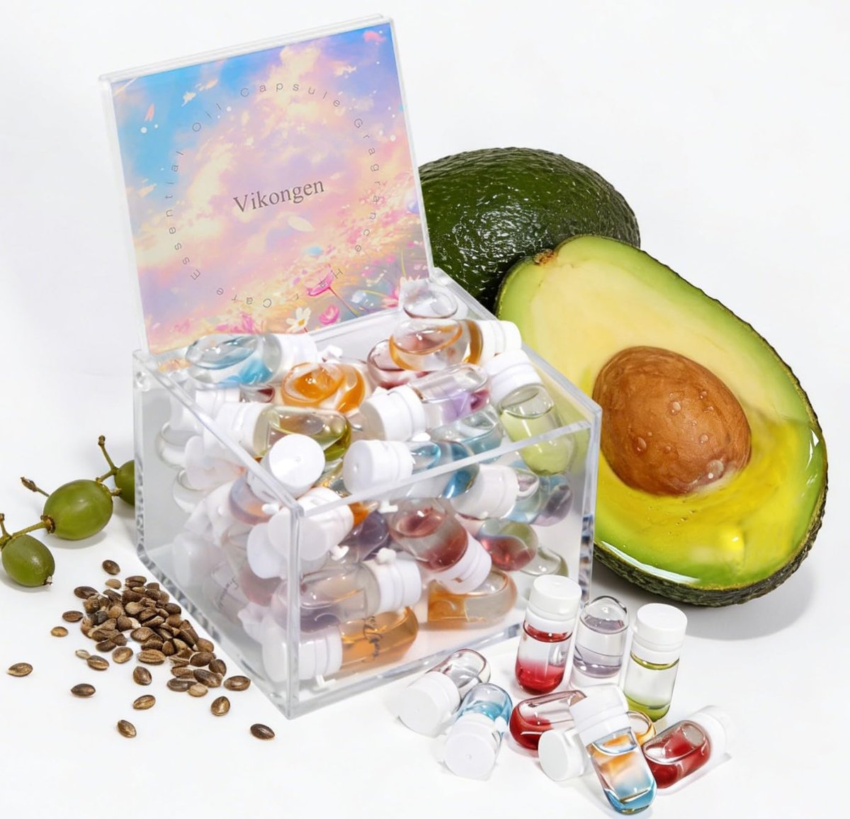 Mini Hair Fragrance Set for Women – 30pcs Long Lasting Hair Perfume Oil with Avocado & Camellia, Smooth Anti-Frizz Hair Mist (5 Scents) - görsel 1