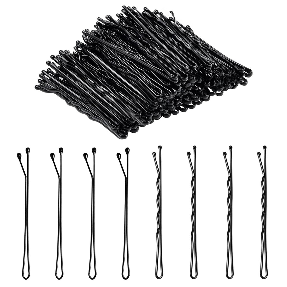 DTDNZKN 100 PCS 2.2 Inch (55 mm) Black Bobby Pins – Premium Metal Hair Pins for Women, Kids & Girls, All Hair Types - görsel 1