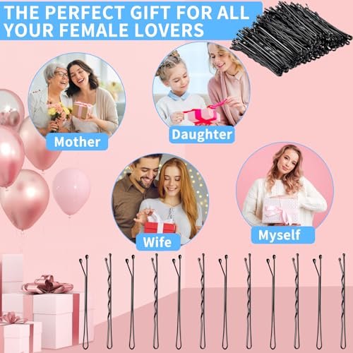 DTDNZKN 100 PCS 2.2 Inch (55 mm) Black Bobby Pins – Premium Metal Hair Pins for Women, Kids & Girls, All Hair Types - görsel 10