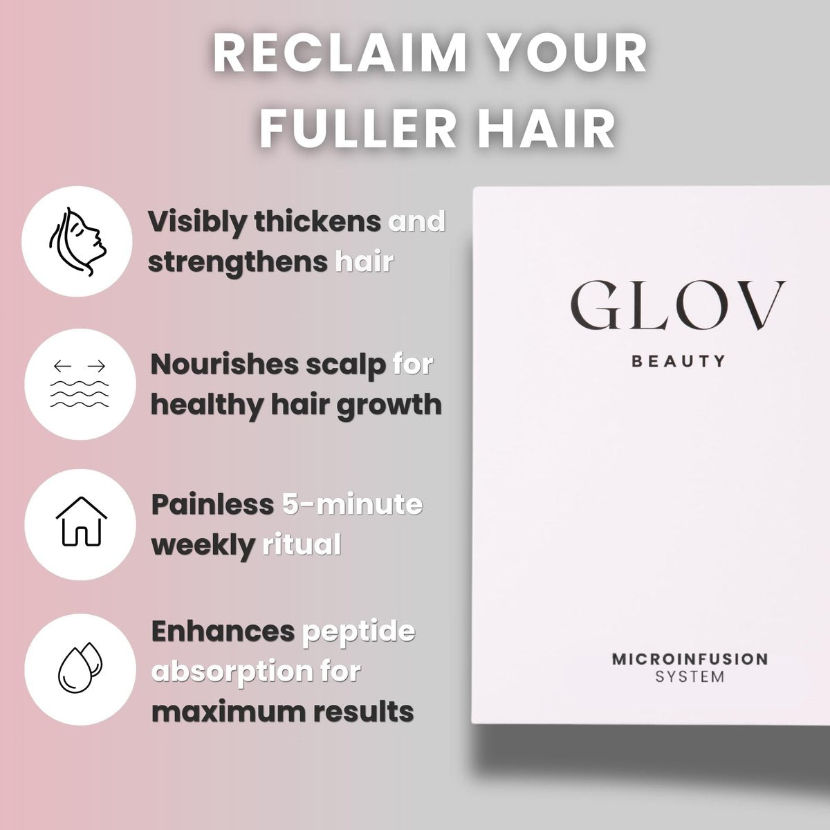 Glov Beauty Micro Infusion Hair Renewal Kit – 0.25mm Gold Derma Stamp with Hyaluronic Acid, Peptide & Botanical Serum Ampoules | Hydrating Scalp Treatment for Fuller, Thicker-Looking, Healthier Hair Avelisse