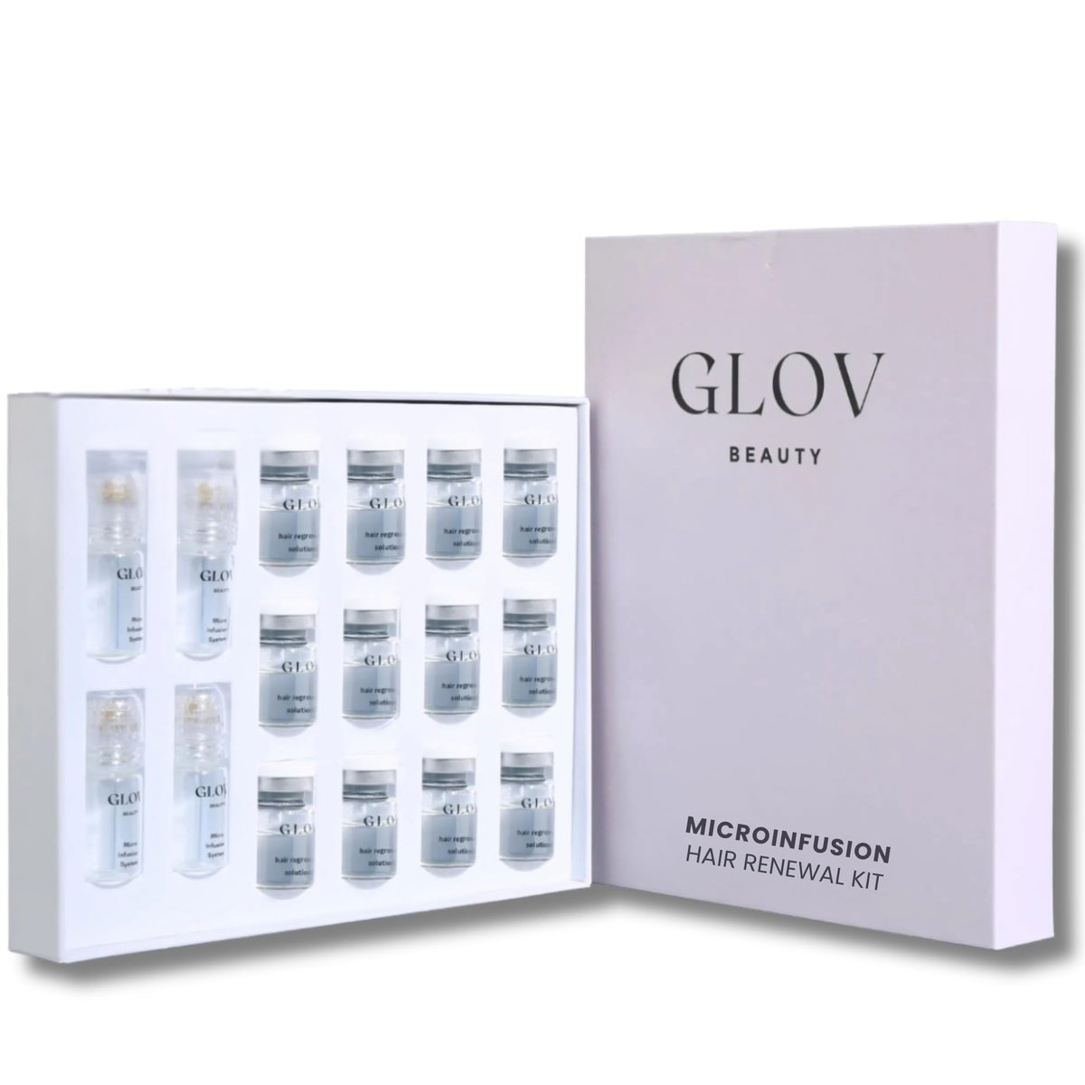 Glov Beauty Micro Infusion Hair Renewal Kit – 0.25mm Gold Derma Stamp with Hyaluronic Acid, Peptide & Botanical Serum Ampoules | Hydrating Scalp Treatment for Fuller, Thicker-Looking, Healthier Hair Avelisse