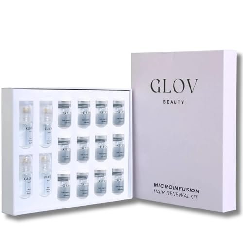Glov Beauty Micro Infusion Hair Renewal Kit – 0.25mm Gold Derma Stamp with Hyaluronic Acid, Peptide & Botanical Serum Ampoules | Hydrating Scalp Treatment for Fuller, Thicker-Looking, Healthier Hair Avelisse