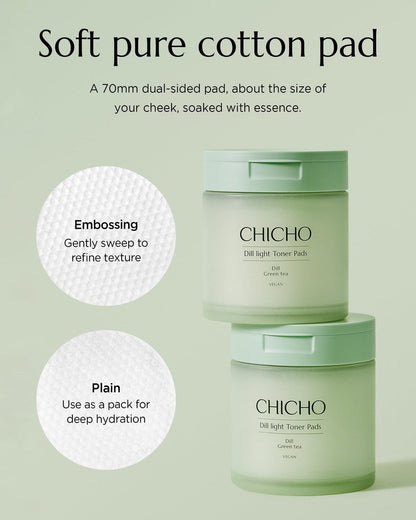 CHICHO Dill Light Toner Pads (80 Pads) – – Product Type: Toner Pads – Image 7