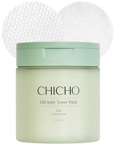 CHICHO Dill Light Toner Pads (80 Pads) – – Dual-Sided Design: One side features a textured surface for gentle – Image 2
