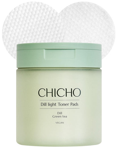 CHICHO Dill Light Toner Pads (80 Pads) – – High Concentration Dill Extract: 82.9% dill extract provides – Image 1