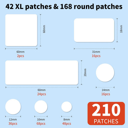 Daolyo Large Pimple Patches for Face, 7 Sizes 210 Counts XL Acne Patches, Big Hydrocolloid Bandages for Body, Chin, Forehead, Chest, Back Zit Breakouts (Strip, Square, Round) Avelisse