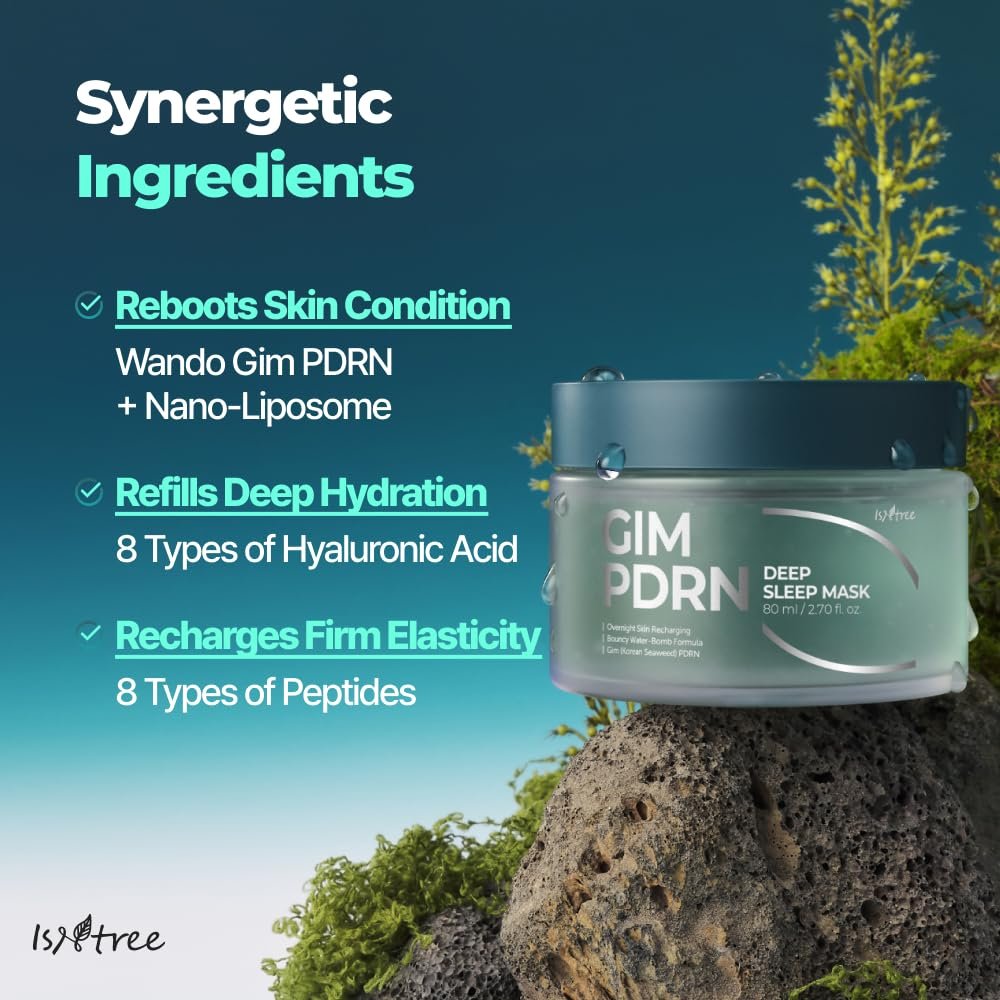 IsNtree Gim PDRN Deep Sleep Mask 80ml - Korean Seaweed Sleeping Mask for Hydration & Skin Bounce - görsel 13