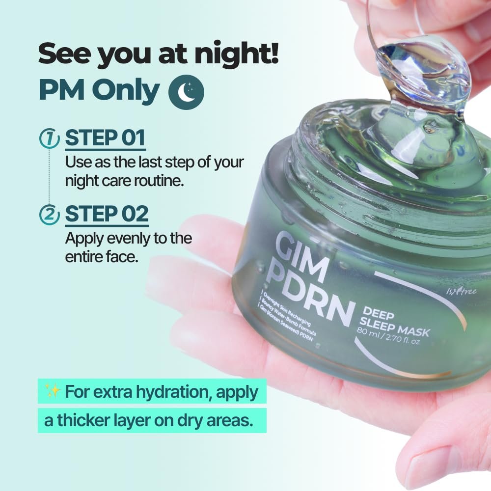 IsNtree Gim PDRN Deep Sleep Mask 80ml - Korean Seaweed Sleeping Mask for Hydration & Skin Bounce - görsel 15