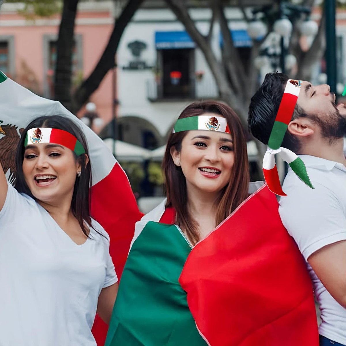 Mexican Flag Headband for Men Women, Patriotic Tricolor Head Wrap Bandana with National Emblem – Cinco de Mayo, Sports Events, Parades - görsel 7