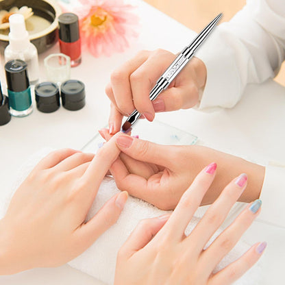 1Pcs Dual Ended Hard Gel Nail Brush for Builder Gel & Polygel - Rhinestone Handle Salon-Grade Nail Art Design Tool