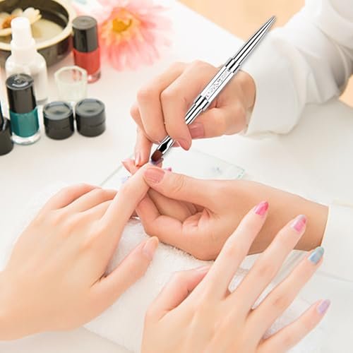 1Pcs Dual Ended Hard Gel Nail Brush for Builder Gel & Polygel - Rhinestone Handle Salon-Grade Nail Art Design Tool - görsel 12