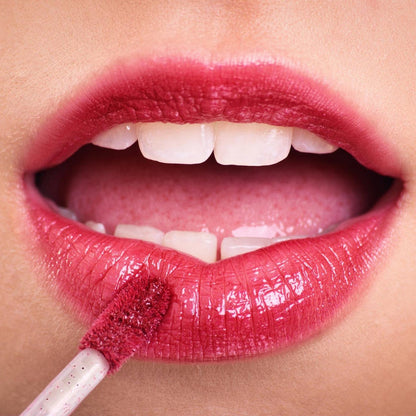 Tbestmax 100 Pcs Disposable Lip Brush with Container, Crystal Pink Lip Applicators Lipstick Lip Gloss Wands