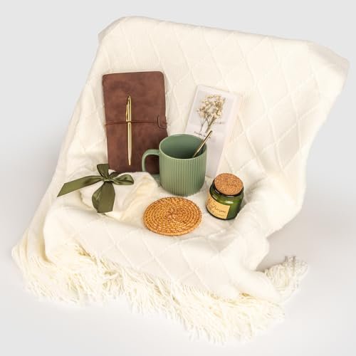 Anforsun Self Care Gift Basket - Birthday Gifts for Women, Get Well Soon Care Package with Fine China Mug - Green Large Avelisse