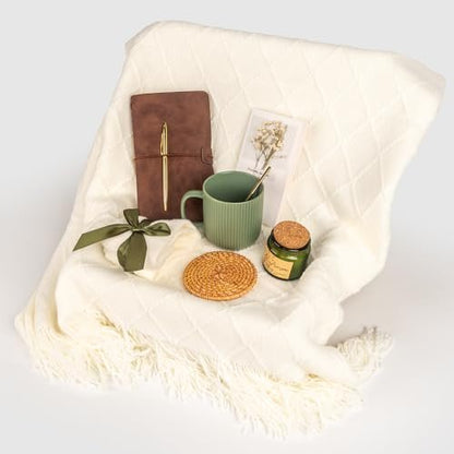 Anforsun Self Care Gift Basket - Birthday Gifts for Women, Get Well Soon Care Package with Fine China Mug - Green Large Avelisse