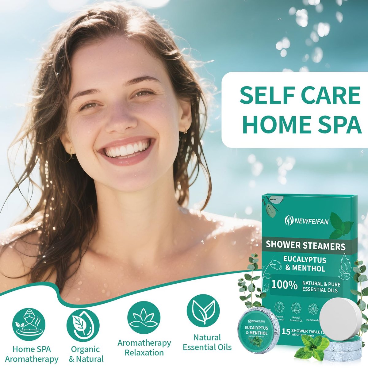 Shower Steamers Aromatherapy 15 Pack Basket Set - Organic Eucalyptus & Menthol Essential Oil Spa Relaxing Gifts for Women & Men, Mom, Wife, Teacher Avelisse