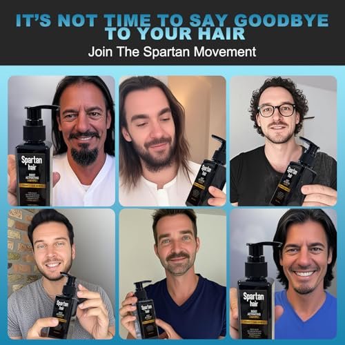 SPARTAN HAIR Strengthening & Smoothing Shampoo for Men – Adds Volume, Nourishes Thinning & Gray Hair (5.07 Fl Oz) Avelisse