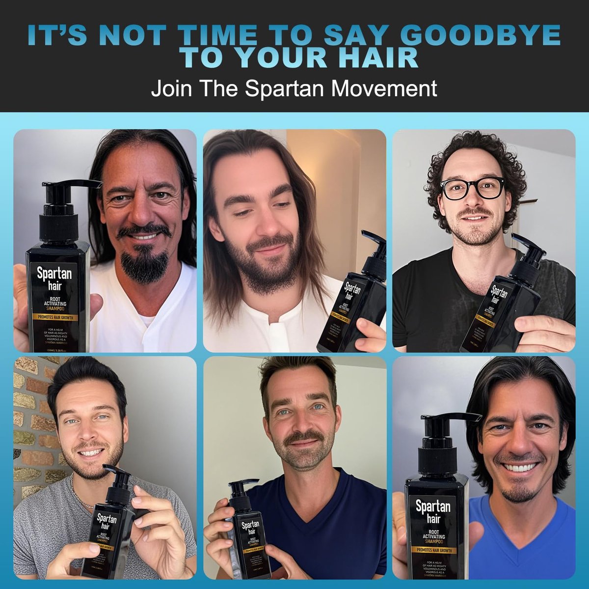 SPARTAN HAIR Strengthening & Smoothing Shampoo for Men – Adds Volume, Nourishes Thinning & Gray Hair (5.07 Fl Oz) Avelisse