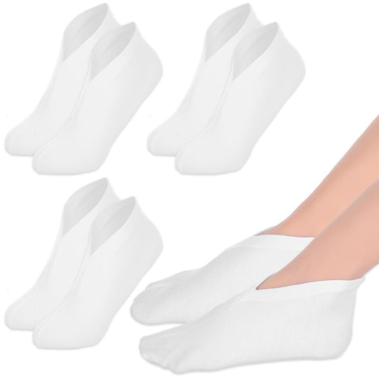 3 Pairs Cotton Moisturizing Socks Overnight for Dry Feet - White Spa Cotton Socks for Moisturizing Feet Overnight Women and Men (One Size)