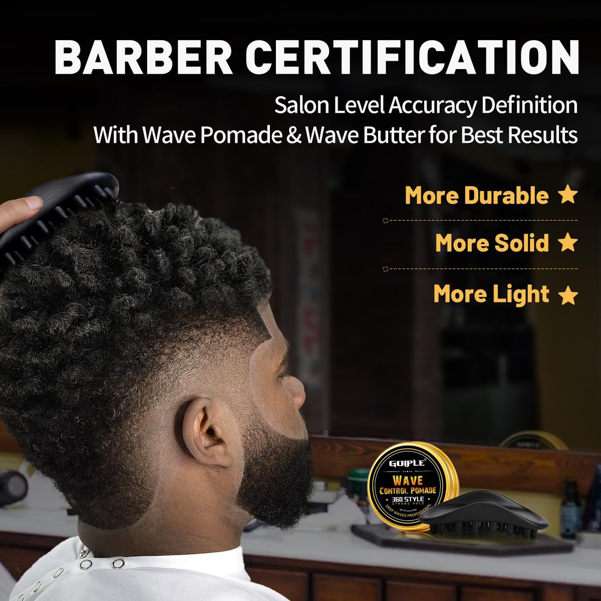 Wave Pomade Twist Sponge Brush & Twist Styler Comb for Black Men – Washable Afro Curl Sponge Racket for Barbers & Daily Use, Ideal for Curly, Coiled, 4C Hair – Includes Hair Pick Comb & Rose Water Spray Set Avelisse