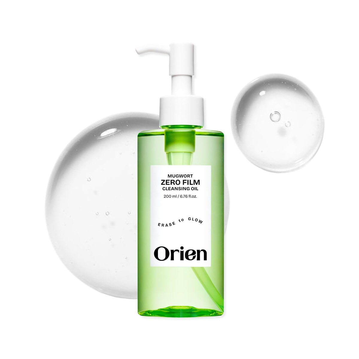 Orien Mugwort Zero Film Cleansing Oil - 6.76 fl oz (200ml) Daily Makeup Remover for Blackhead Removal, No Pore Clogging, Korean Double Cleansing - görsel 1