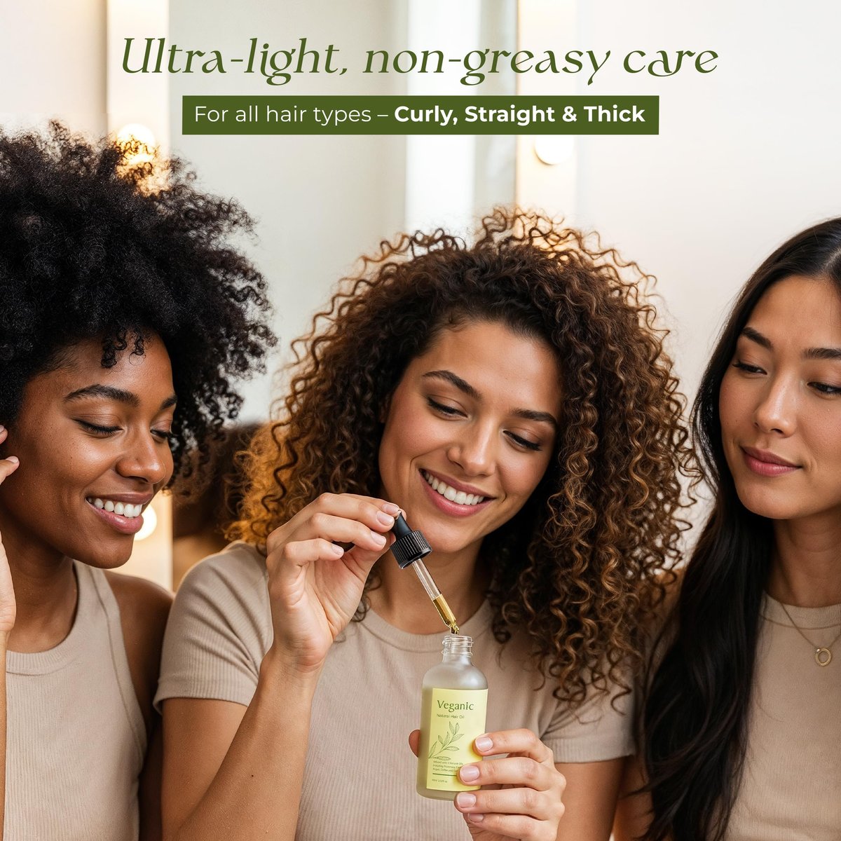 Veganic Natural Hair Growth Oil for Women - Infused with 10 Premium Botanic Oils & Organic Rosemary Oil for Hair Growth, Salon-Grade Volumizing & Nourishment, Non-GMO Verified, 30-Day Supply Avelisse