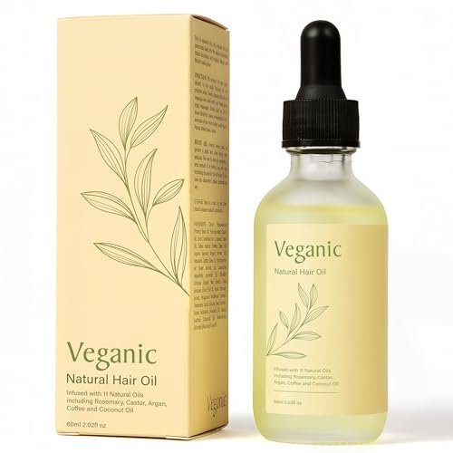 Veganic Natural Hair Growth Oil for Women - Infused with 10 Premium Botanic Oils & Organic Rosemary Oil for Hair Growth, Salon-Grade Volumizing & Nourishment, Non-GMO Verified, 30-Day Supply Avelisse