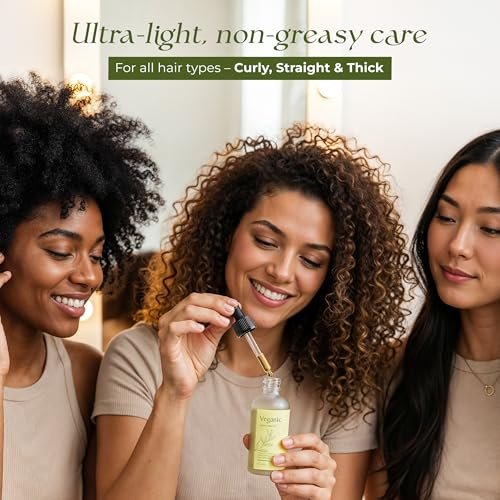 Veganic Natural Hair Growth Oil for Women - Infused with 10 Premium Botanic Oils & Organic Rosemary Oil for Hair Growth, Salon-Grade Volumizing & Nourishment, Non-GMO Verified, 30-Day Supply Avelisse
