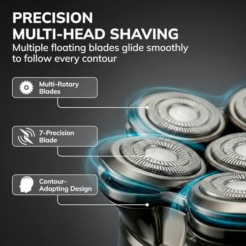 Swissker by Swissklip SK8 PRO X Magnetic Hair & Beard Shaver for Men - Rotary Head Shaver for Bald Men, USB C Charging Avelisse