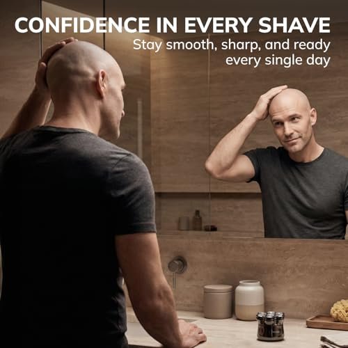 Swissker by Swissklip SK8 PRO X Magnetic Hair & Beard Shaver for Men - Rotary Head Shaver for Bald Men, USB C Charging Avelisse