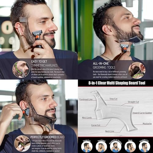 Beard Trimming Guide Tool - 3-Piece Neckline – Dimensions: 23.0 cm x 10.0 cm x 2.0 cm each – Image 8
