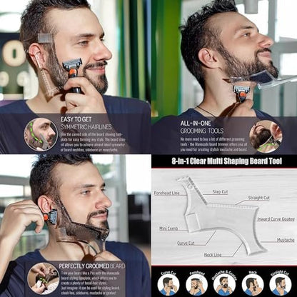 Beard Trimming Guide Tool - 3-Piece Neckline – Dimensions: 23.0 cm x 10.0 cm x 2.0 cm each – Image 8