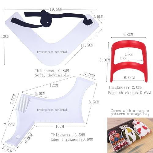 Beard Trimming Guide Tool - 3-Piece Neckline – Durable and Reusable: Made from high-quality, washable plastic, – Image 4
