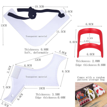 Beard Trimming Guide Tool - 3-Piece Neckline – Easy to Use: Simply hold the guide against your face and trim along – Image 3