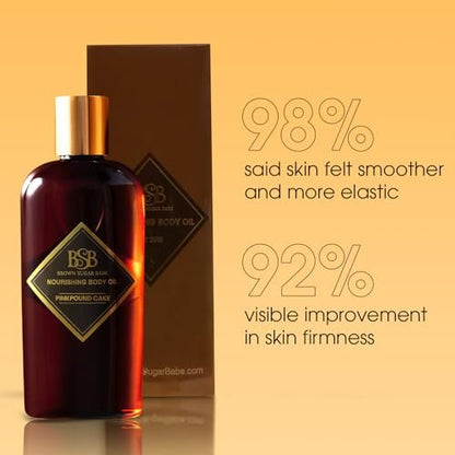 Brown Sugar Babe Pink Poundcake Body Oil - Nourishing Scented Oil for Women with Strawberry, Vanilla & Buttercream, Paraben-Free Perfume Body Oil, Made in USA Avelisse