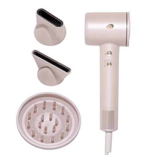 T3 LuxeDry High-Performance Hair Dryer Set with Drying Concentrator, Styling Concentrator & Diffuser Attachments – Fast, Powerful Drying & Styling for All Hair Types (Satin Blush) Avelisse