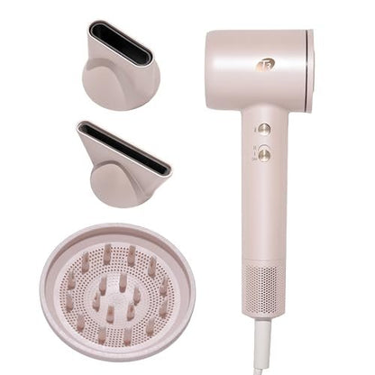 T3 LuxeDry High-Performance Hair Dryer Set with Drying Concentrator, Styling Concentrator & Diffuser Attachments – Fast, Powerful Drying & Styling for All Hair Types (Satin Blush) Avelisse