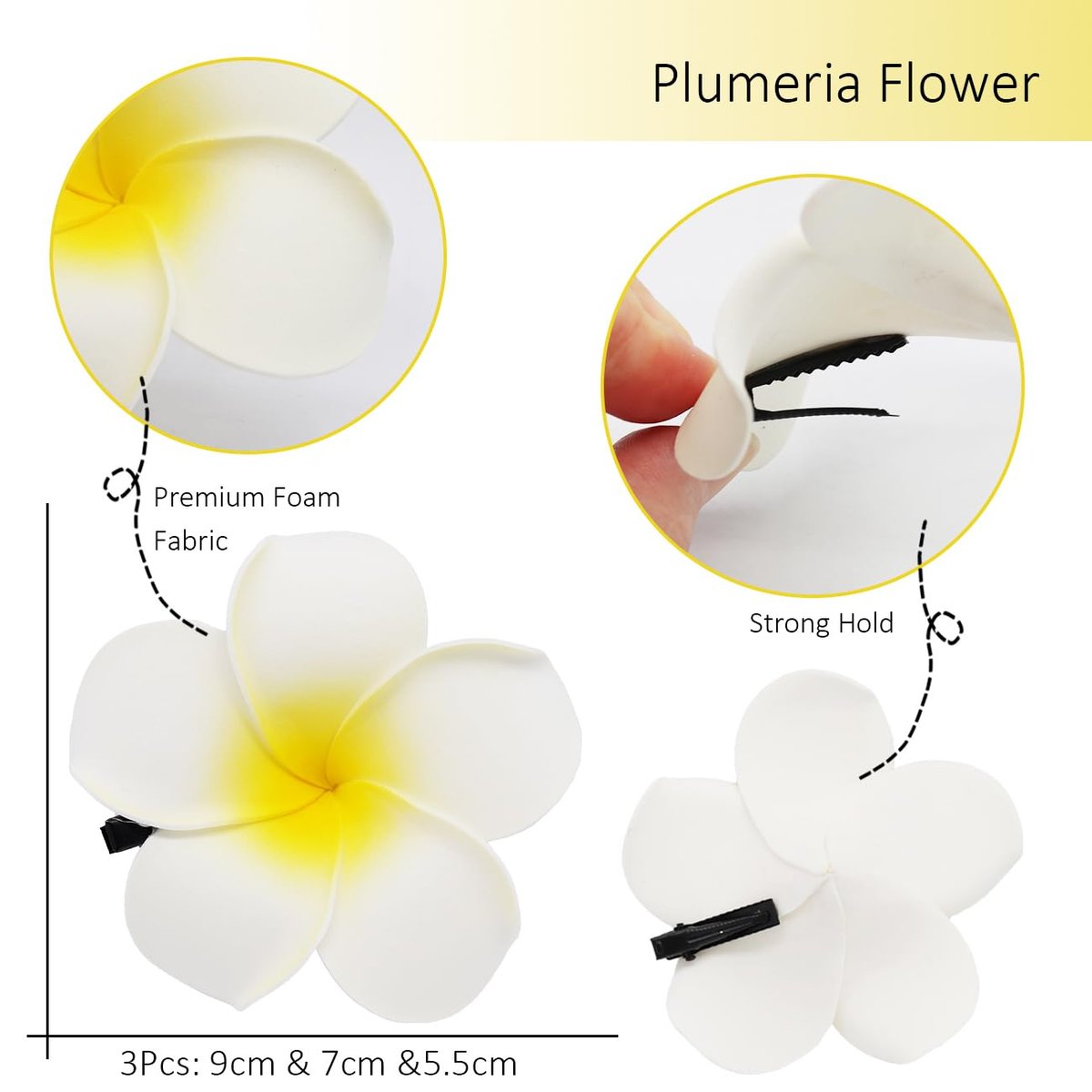 12 Pack Flower Clip for Women - Hawaiian Plumeria Hibiscus Orchid Hair Clips, Beach Hairpins, Boho Hair Accessories, Gifts for Women & Teen Girls Avelisse