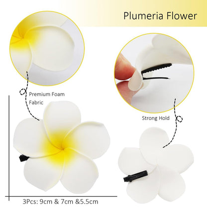 12 Pack Flower Clip for Women - Hawaiian Plumeria Hibiscus Orchid Hair Clips, Beach Hairpins, Boho Hair Accessories, Gifts for Women & Teen Girls Avelisse