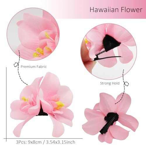 12 Pack Flower Clip for Women - Hawaiian Plumeria Hibiscus Orchid Hair Clips, Beach Hairpins, Boho Hair Accessories, Gifts for Women & Teen Girls Avelisse
