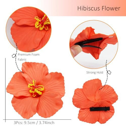 12 Pack Flower Clip for Women - Hawaiian Plumeria Hibiscus Orchid Hair Clips, Beach Hairpins, Boho Hair Accessories, Gifts for Women & Teen Girls Avelisse