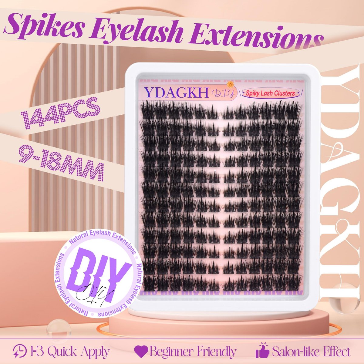 Spikes Lash Clusters Natural Eyelash Clusters Wispy Manga Lash Extension Unique Spiky Cluster Eyelash Extensions Anime Individuals Fairy Cluster Lashes 8-18mm 144Pcs DIY at Home - görsel 5
