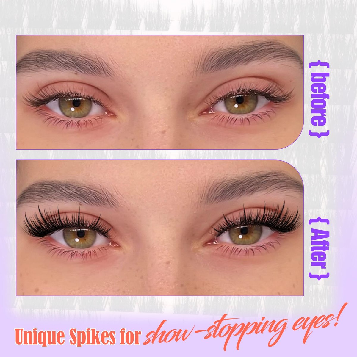 Spikes Lash Clusters Natural Eyelash Clusters Wispy Manga Lash Extension Unique Spiky Cluster Eyelash Extensions Anime Individuals Fairy Cluster Lashes 8-18mm 144Pcs DIY at Home - görsel 9