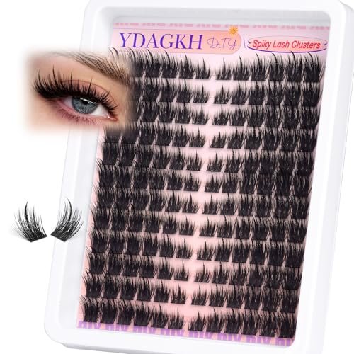 Spikes Lash Clusters Natural Eyelash Clusters Wispy Manga Lash Extension Unique Spiky Cluster Eyelash Extensions Anime Individuals Fairy Cluster Lashes 8-18mm 144Pcs DIY at Home - görsel 2