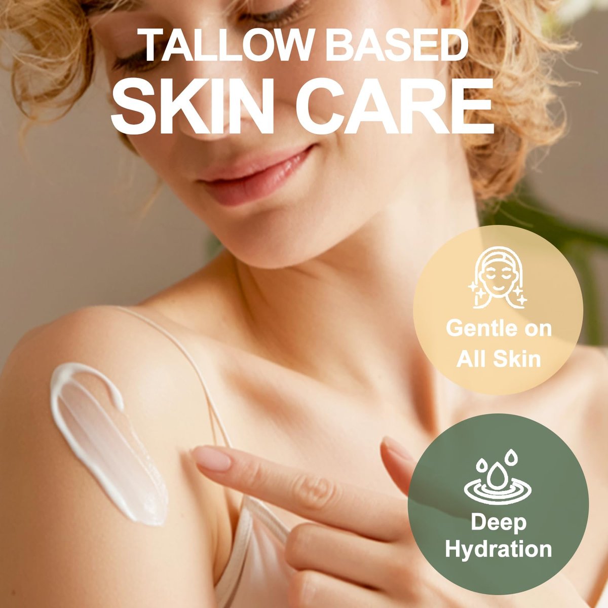 Grass-Fed Beef Tallow Body Lotion for Dry, Mature & Crepey Skin – Vanilla, 10.14 oz Avelisse