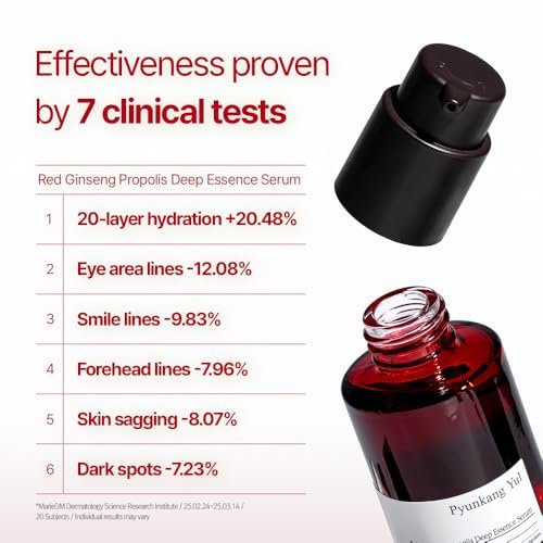 Pyunkang Yul Red Ginseng Propolis Deep Essence Serum – Revitalized & Elastic Skin with Peptides and Ceramide, Korean Skincare (1.01 Fl. oz) Avelisse