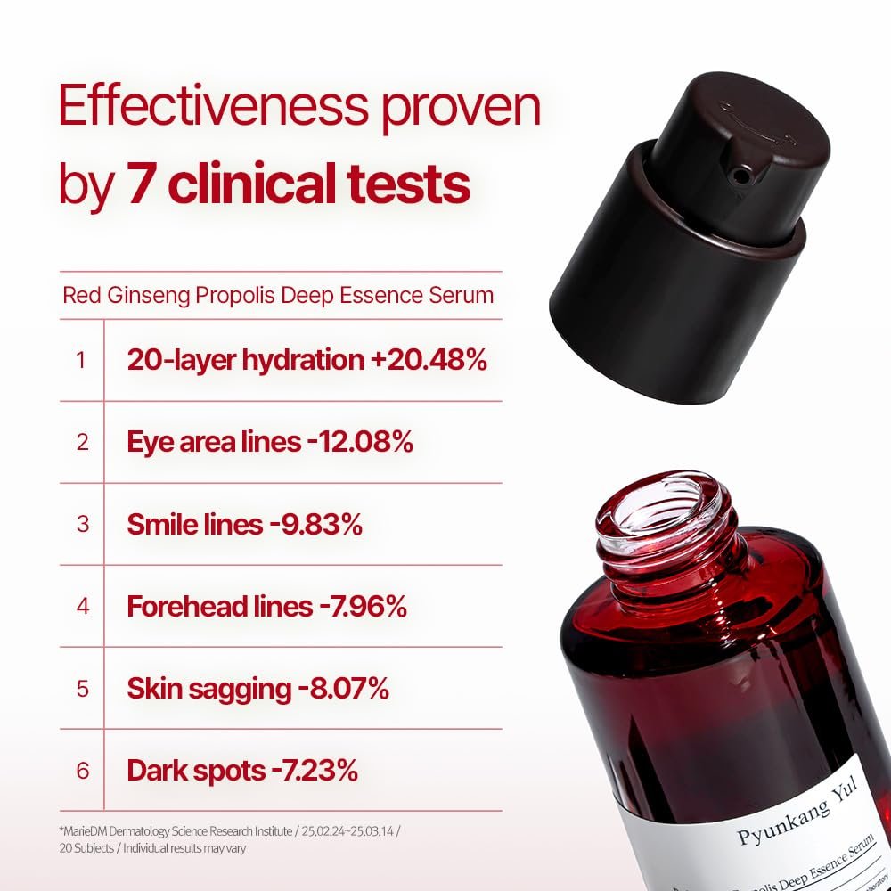 Pyunkang Yul Red Ginseng Propolis Deep Essence Serum – Revitalized & Elastic Skin with Peptides and Ceramide, Korean Skincare (1.01 Fl. oz) Avelisse