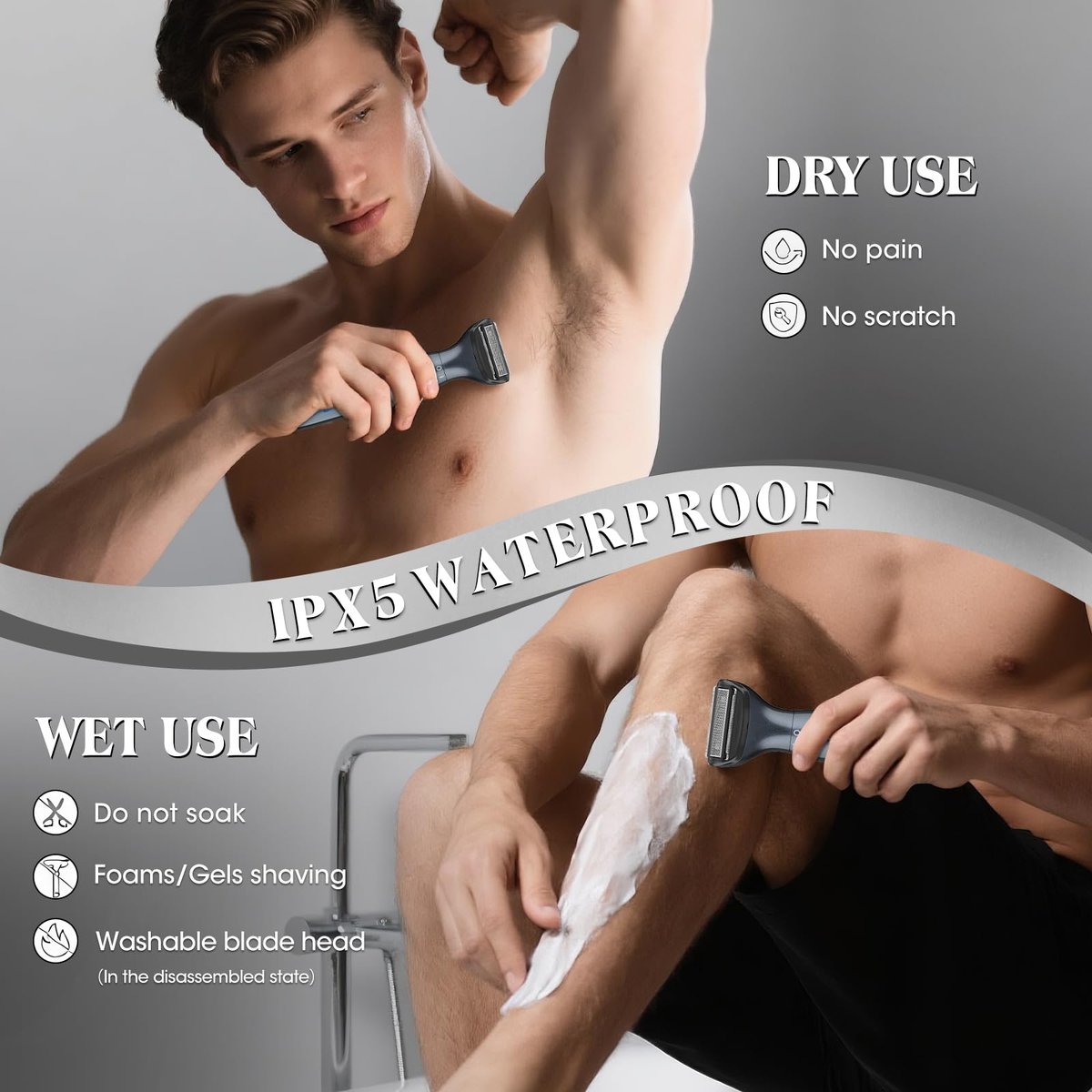 Dumite Ball Trimmer for Men - Waterproof Body & Pubic Hair Trimmer, LED Display, Groin Hair Shaver for Men & Women Avelisse
