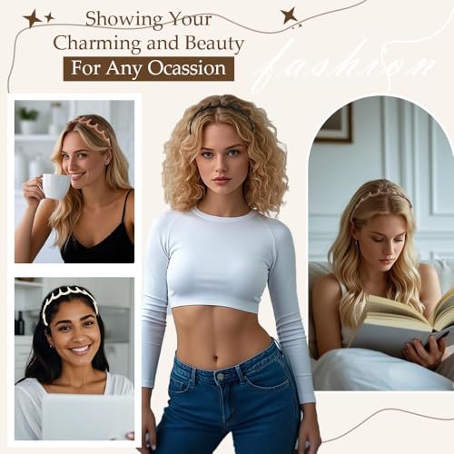 Aprince Zigzag Headbands 5-Pack - Neutral Matte Plastic Non-Slip Wavy Hairbands for Women & Men, U-Shape Reversible Retro 90s Comb Headband Avelisse