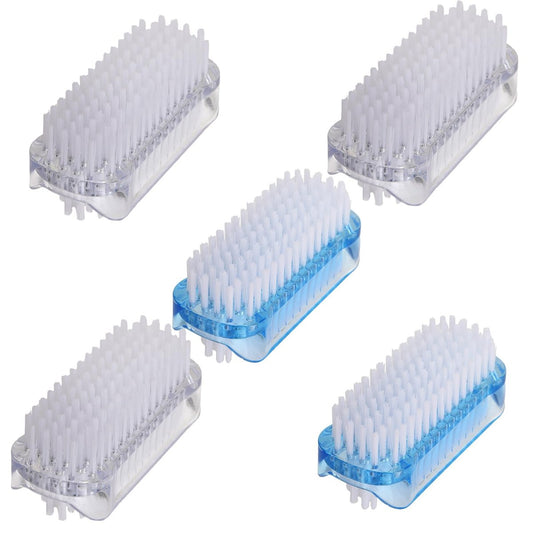 5 Pack Nail Brush for Cleaning Fingernails - Two Sided Hand Fingernail Scrub Brush Set with Soft & Stiff Bristles for Nails and Toes - Fujinzhu